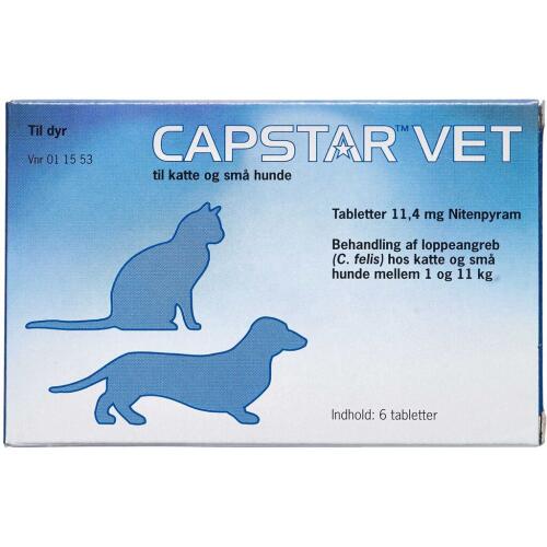 Køb Capstar Vet Tabletter til hunde og katte 1-11 kg 6 stk. online hos apotekeren.dk