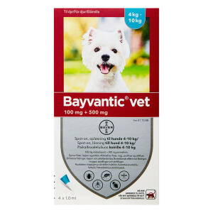 Køb BAYVANTIC VET T.HUNDE 4-10 KG online hos apotekeren.dk