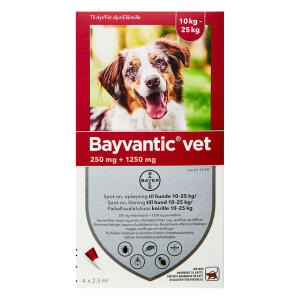 Køb BAYVANTIC VET T.HUNDE 10-25 KG online hos apotekeren.dk