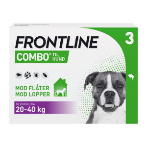 Køb Frontline Combo Vet til hunde 20-40 kg 3 x 2,68 ml online hos apotekeren.dk