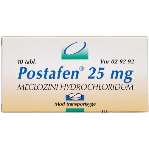 Køb Postafen tablet mod transportsyge 25 mg. 10 stk.  online hos apotekeren.dk
