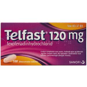 Køb Telfast Tablet, 120 mg, 100 stk.  online hos apotekeren.dk