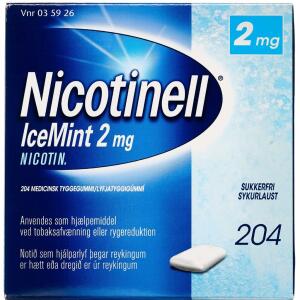 Køb Nicotinell IceMint tyggegummi 2 mg, 204 stk online hos apotekeren.dk