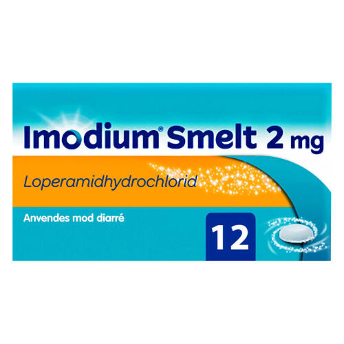Køb Imodium Smelt tabletter mod diarré 2 mg, 12 stk.  online hos apotekeren.dk