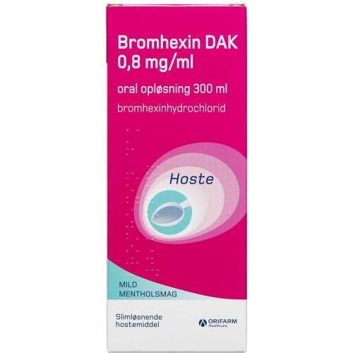 Køb BROMHEXIN OR.OPL 0,8MG/ML (DAK online hos apotekeren.dk