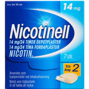 Køb Nicotinell depotplaster, 14 mg/24 timer, 7 stk online hos apotekeren.dk