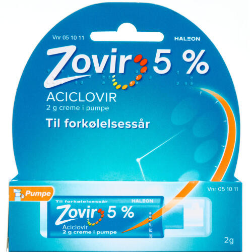 Køb Zovir Creme 50 mg/g, 2 g, pumpe online hos apotekeren.dk