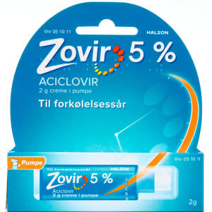 Køb Zovir Crème 50 mg/g, 2 g, pumpe online hos apotekeren.dk