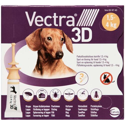 Køb VECTRA 3D SPOT-ON 1,5-4 KG online hos apotekeren.dk