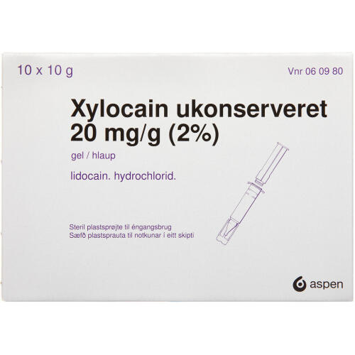 Køb XYLOCAIN UKONSERVERET GEL 2% online hos apotekeren.dk