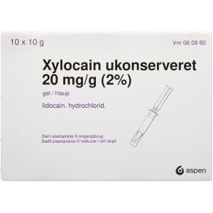 Køb XYLOCAIN UKONSERVERET GEL 2% online hos apotekeren.dk