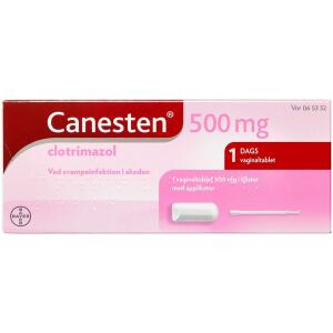 Køb Canesten® Vaginaltablet ved svampeinfektion i skeden - 500 mg 1 stk.  online hos apotekeren.dk