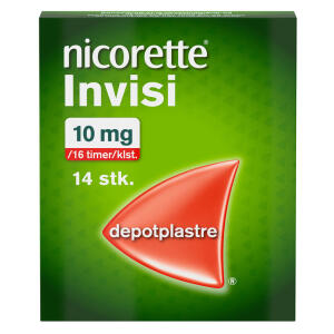 Køb Nicorette Invisi depotplastre 10 mg. 16 timer 14 stk. online hos apotekeren.dk