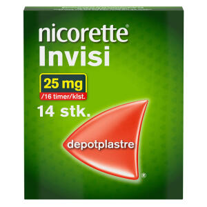 Køb Nicorette Invisi depotplastre 25 mg. 16 timer 14 stk. online hos apotekeren.dk