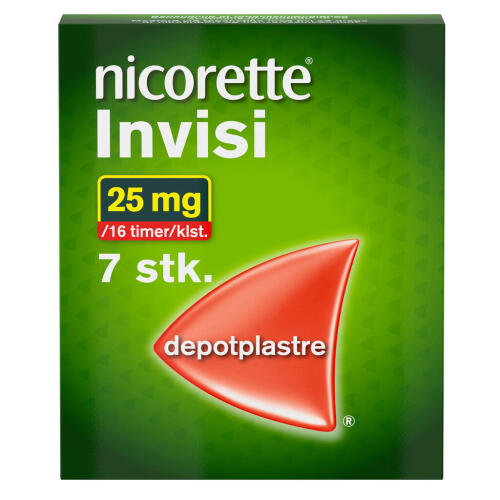 Køb Nicorette Invisi depotplastre 25 mg. 16 timer 7 stk. online hos apotekeren.dk