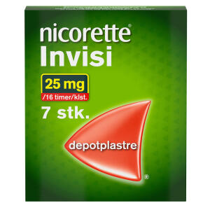 Køb Nicorette Invisi depotplastre 25 mg. 16 timer 7 stk. online hos apotekeren.dk