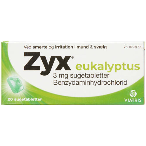 Køb ZYX Eucalyptus Sugetablet 3 mg 20 stk.  online hos apotekeren.dk