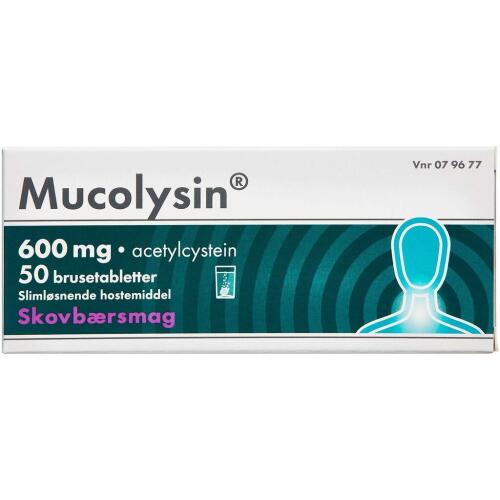 Køb MUCOLYSIN BRUSETABL 600 MG online hos apotekeren.dk