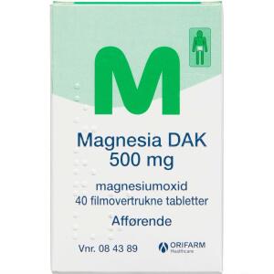 Køb MAGNESIA TABL 500 MG (DAK) online hos apotekeren.dk