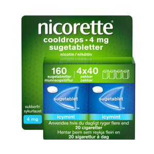 Køb Nicorette Cooldrops Sugetabletter 4mg 160 stk. online hos apotekeren.dk