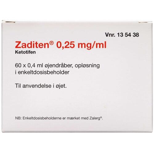 Køb ZADITEN ØJENDR OPL 0,25 MG/ML online hos apotekeren.dk