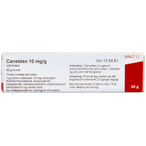 Køb CANESTEN CREME 10 MG/G online hos apotekeren.dk