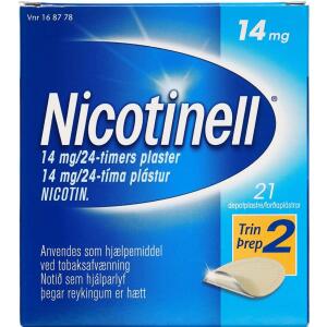 Køb Nicotinell depotplaster, 14 mg/24 timer, 21 stk online hos apotekeren.dk