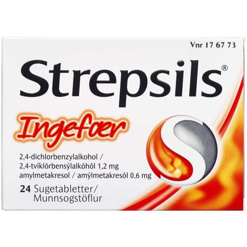 Køb Strepsils Ingefær Sugetablet, 24 stk.  online hos apotekeren.dk