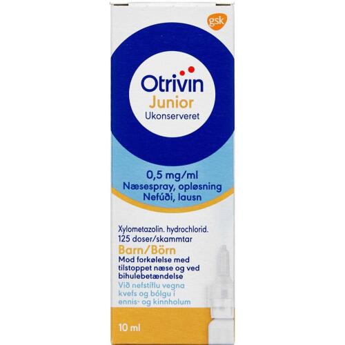 Køb Otrivin Junior næsespray 0,5 ml/ml, 10 ml online hos apotekeren.dk