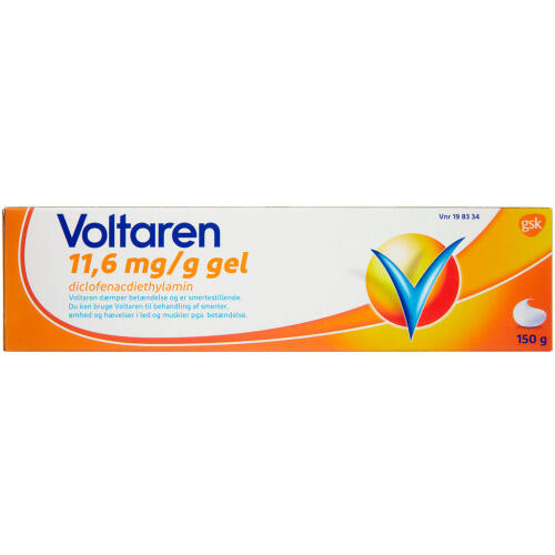 Køb Voltaren gel 11,6 mg/g, 150 g online hos apotekeren.dk