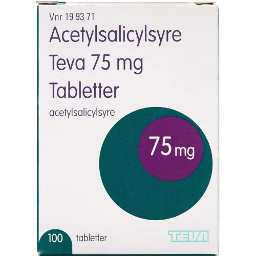 Køb ACETYLSALICYLSYRE TB 75MG(TEV online hos apotekeren.dk