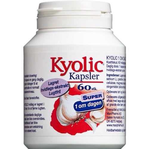 Køb Kyolic 1 om dagen kapsler 600 mg 60 stk. online hos apotekeren.dk