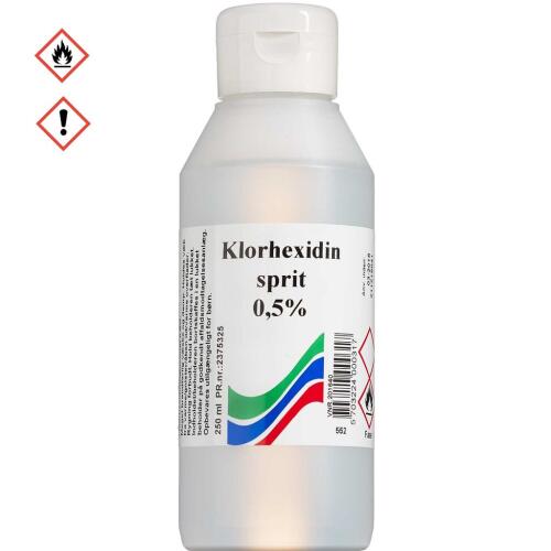 Køb Klorhexidin Sprit 0,5 % 250 ml online hos apotekeren.dk