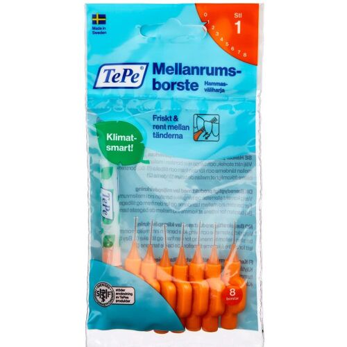 Køb TePe Mellemrumsbørster orange 0,45 mm 8 stk. online hos apotekeren.dk