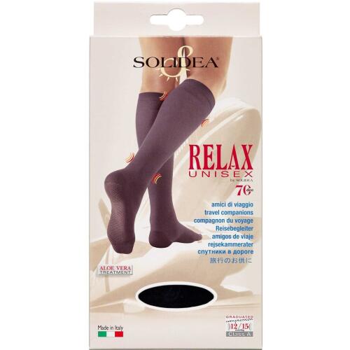 Køb Solidea Relax Unisex knæstøttestrømpe  70 sort Str. M, 1 par online hos apotekeren.dk