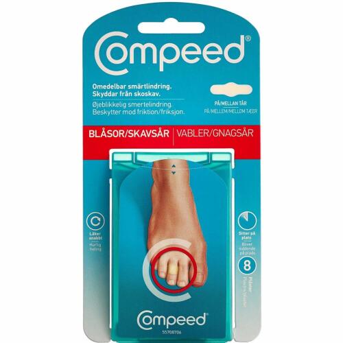 Køb Compeed Vabelplaster til tæer medium 8 stk. online hos apotekeren.dk