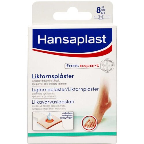 Køb Hansaplast med Cornina Ligtorne plaster 8 stk. online hos apotekeren.dk