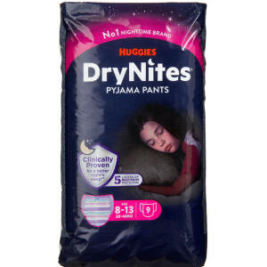 Køb DryNites Pyjama Pants girl 8-13 år 9 stk. online hos apotekeren.dk