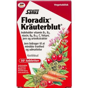 Køb Salus Floradix Kräuterblut Jerntilskud 50 stk. online hos apotekeren.dk