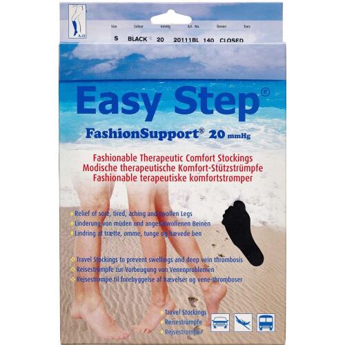 Køb Easy Step knæ lukket tå sort S 1 par online hos apotekeren.dk