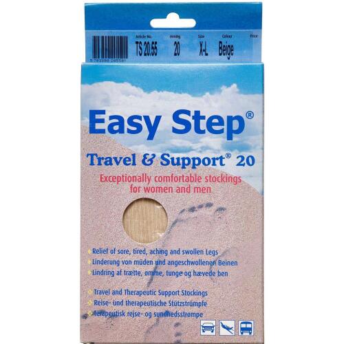 Køb Easy Step knæ travel mix beige 43-44 1 par online hos apotekeren.dk