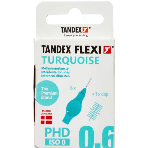 Køb TANDEX FLEXI Mellemrumsbørste - TURQUOISE 0,6 mm 6 stk. online hos apotekeren.dk