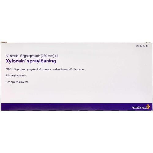 Køb Xylocain Sprayrør 230 mm 50 stk. online hos apotekeren.dk