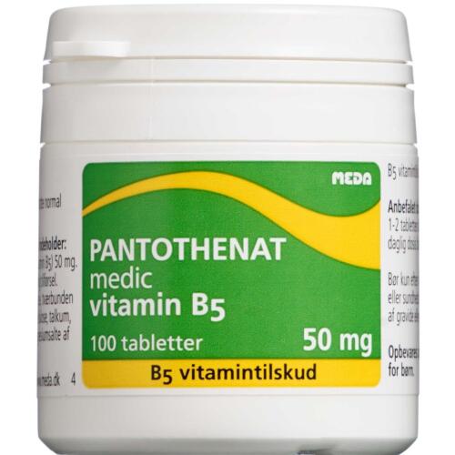 Køb Pantotenat Vitamin B5 tabletter 100 stk. online hos apotekeren.dk