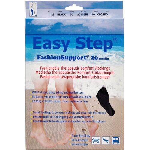 Køb Easy Step knæ lukket tå sort M 1 par online hos apotekeren.dk