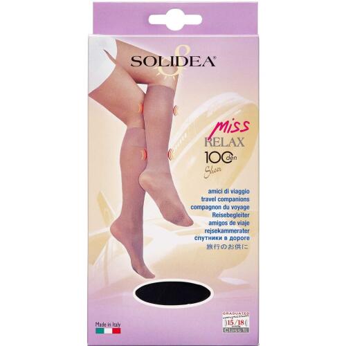 Køb Solidea Knæ Miss Relax 100 SH sort - medium 1 stk. online hos apotekeren.dk