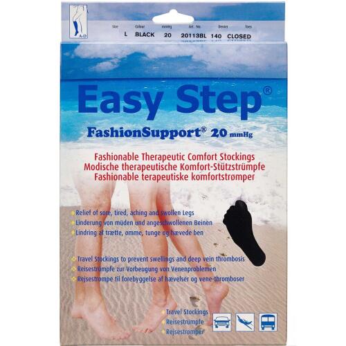 Køb Easy Step knæ lukket tå sort L 1 par online hos apotekeren.dk