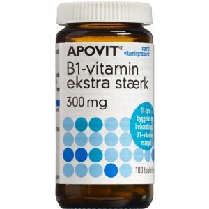 Køb Apovit B1-vitamin Ekstra Stærk tabletter 300 mg 100 stk.  online hos apotekeren.dk