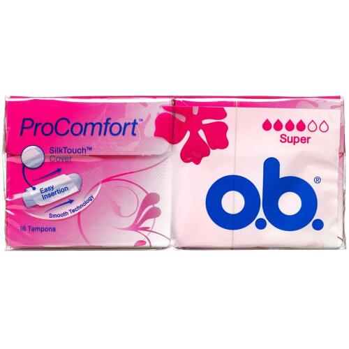 Køb O.B Pro Comfort tamponer super 16 stk. online hos apotekeren.dk