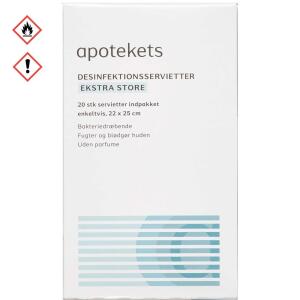 Køb Apotekets Desinfektionsservietter 20 stk. online hos apotekeren.dk
